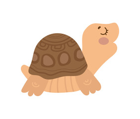 Cute cartoon illustration of turtle.
