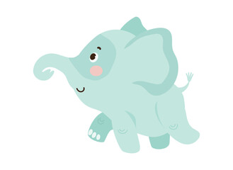 Cute cartoon illustration of elephant.