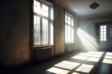 sun rays falling into apartment