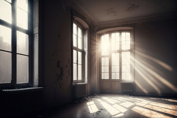 sun rays falling into apartment
