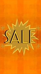 Abstract golden texture sale sign background image.