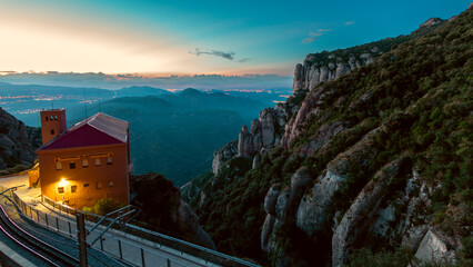 Fototapeta premium sunrise on Montserrat mountain in Catalunya, Spain 