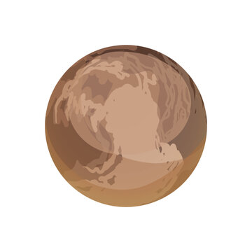 Dwarf planet Pluto. Collection of Planets of solar system. Cartoon style vector illustration isolated on white background. 