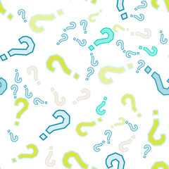 Quiz seamless pattern. Question marks, doubt, faq