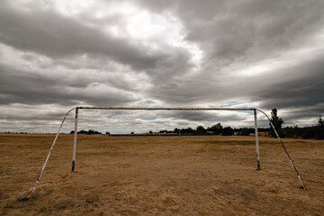 old football gate in the countryside