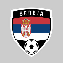 Obraz premium Serbia Shield Team Badge for Football Tournament