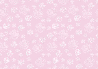 丸い花の可愛いシームレスな背景　ピンク