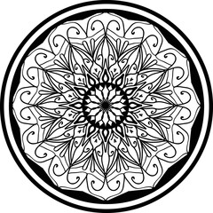 Flower mehndi pattern for Henna drawing and tattoo.Mandala coloring book simple and basic for beginners, seniors and children. Decoration in ethnic oriental, Indian style.