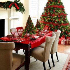 christmas dinner in the kitchen