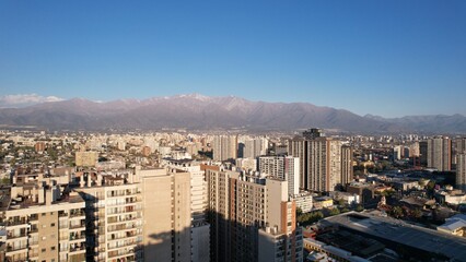SANTIAGO, CHILE, PANORAMIC VIEW OF CENTER OF SANTIAGO