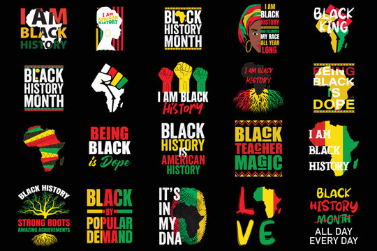 Black History Month bundle 20 designs, Black History month clipart