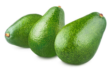Delicious avocados, isolated on white background