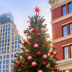 christmas tree in the city