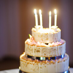 birthday cake with candles