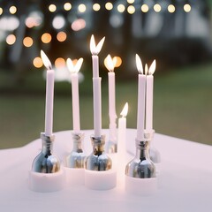 candles on a table