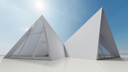 3d rendering architecture background building geometric shape