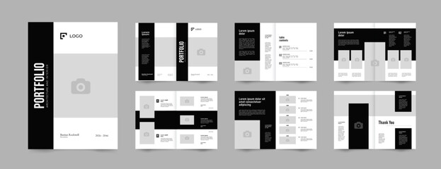 architecture Portfolio & interior layout template, portfolio design, a4 size professional multipage design for editable template layout. 