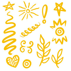 Yellow Swirls Swash Logo Ornament Designs