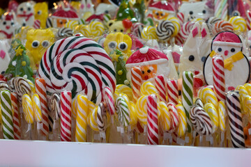Fototapeta na wymiar colorful candy canes
