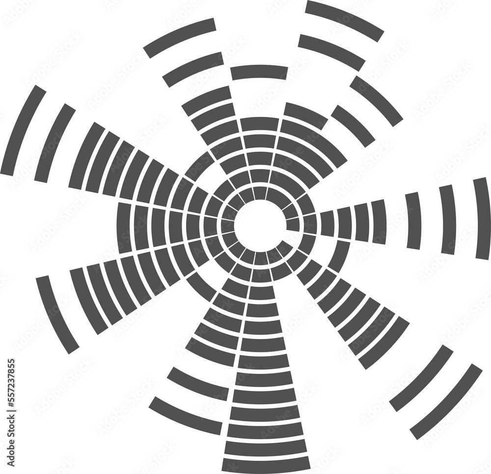 Poster abstract circular equalizer. round audio eq soundwaves. graphic abstract frame.