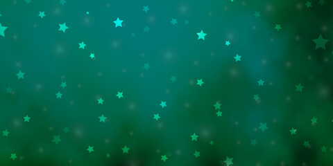 Light Green vector template with neon stars.