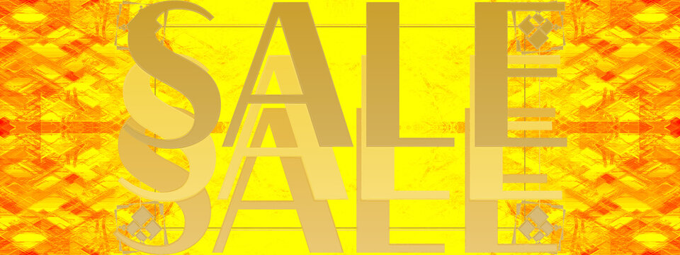 Abstract golden texture sale sign background image.