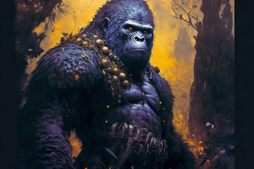 portrait of a gorilla warrior