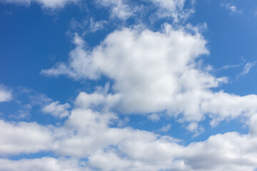 White clouds on the blue sky