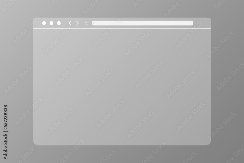 Fototapete web browser window white template. sample frame design internet page mockup. blank screen web browse