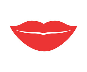 Red erotic female lips in flat style. Mouth with different emotions.