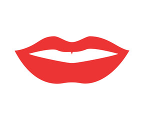 Red erotic female lips in flat style. Mouth with different emotions.