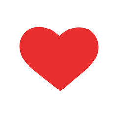 Simple vector flat heart red color isolated on white	
