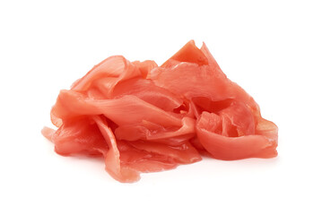 Pickled sushi ginger, isolated on white background. High resolution image.