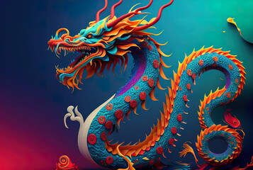 Chinese New Year Decoration--Closeup of Dancing Dragon and knots