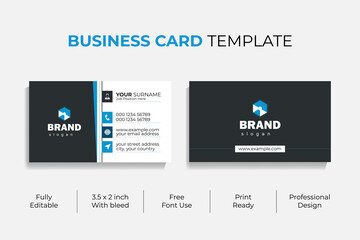 Clean modern professional business card template