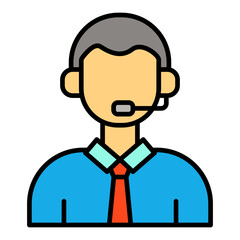 Call Center Agent Filled Line Icon