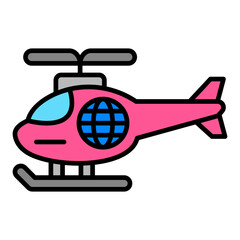Helicopter Filled Line Icon
