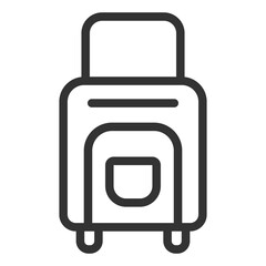 Suitcase with handle on wheels - icon, illustration on white background, outline style