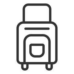 Suitcase with handle on wheels - icon, illustration on white background, outline style