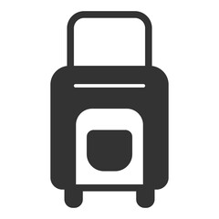 Suitcase with handle on wheels - icon, illustration on white background, glyph style