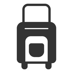 Suitcase with handle on wheels - icon, illustration on white background, glyph style