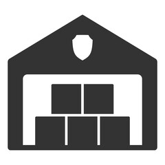 Cargo in the warehouse - icon, illustration on white background, glyph style