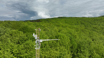 Station methane CH4 science research drone aerial atmospheric weather meteorology eddy, measuring...