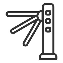 Turnstile for passage - icon, illustration on white background, outline style