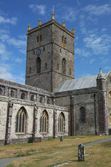 Fototapeta na wymiar St Davids Cathedral in St Davids city in Pembrokeshire, Wales, United Kingdom