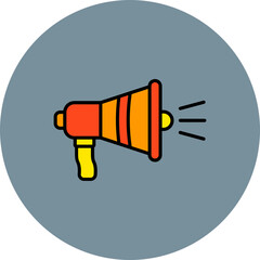 Bullhorn Multicolor Circle Filled Line Icon