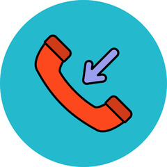 Incoming Call Multicolor Circle Filled Line Icon
