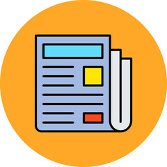 Newspaper Multicolor Circle Filled Line Icon