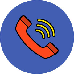 Phone Ringing Multicolor Circle Filled Line Icon