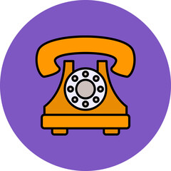 Telephone Multicolor Circle Filled Line Icon